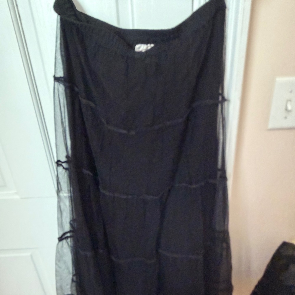 Black see through skirt with underlining